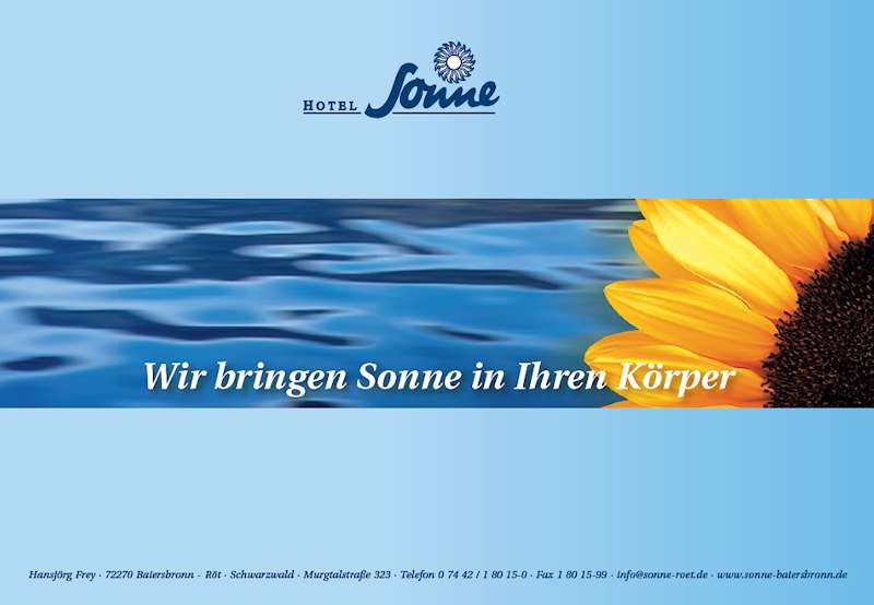 Wellness Hotel Sonne Baiersbronn: Aktuelle Preisliste Massage & Kosmetik