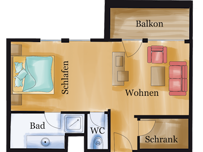 Hotel Sonne: Komfort-Doppelzimmer Kategorie III 2